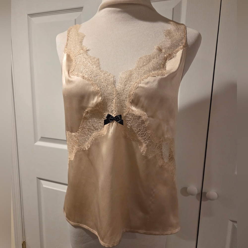 Victoria's Secret Cream Satin Lace Chemise
